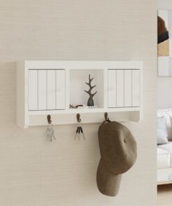 vidaXL Key Cabinet White 40x8.5x20 cm Engineered Wood&Steel