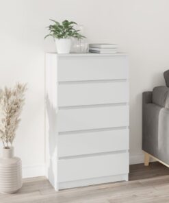 vidaXL Drawer Cabinet White 60x36x103 cm Engineered Wood