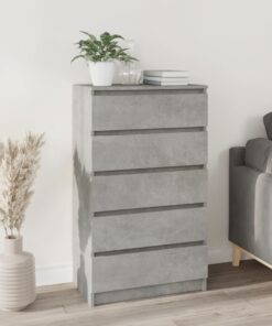 vidaXL Drawer Cabinet Concrete Grey 60x36x103 cm Engineered Wood