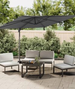 vidaXL Cantilever Umbrella with Aluminium Pole Anthracite 400x300 cm