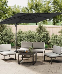 vidaXL Cantilever Garden Parasol with Aluminium Pole Black 400x300 cm