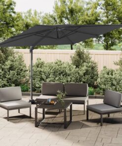 vidaXL Double Top Cantilever Umbrella Anthracite 400x300 cm