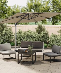 vidaXL Double Top Cantilever Umbrella Taupe 300x300 cm