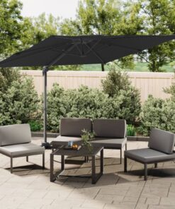 vidaXL Double Top Cantilever Umbrella Black 400x300 cm