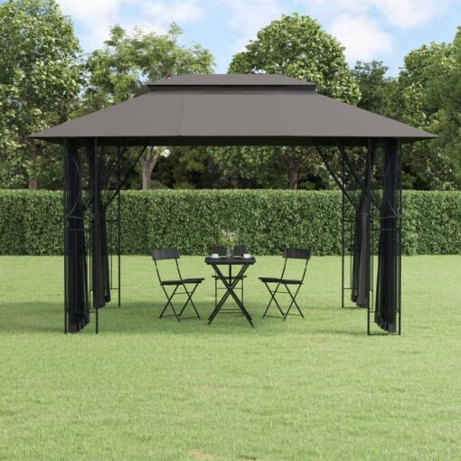 vidaXL Gazebo with Sidewalls Anthracite 400x300x270 cm Steel