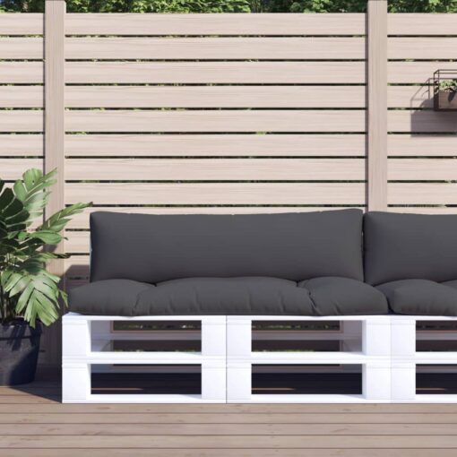 vidaXL Pallet Cushions 2 pcs Anthracite Fabric