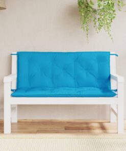 vidaXL Garden Bench Cushions 2pcs Light Blue 120x50x7cm Oxford Fabric