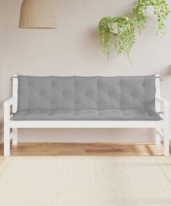 vidaXL Garden Bench Cushions 2pcs Grey 180x50x7cm Oxford Fabric