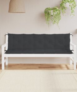 vidaXL Garden Bench Cushions 2pcs Black 180x50x7cm Oxford Fabric