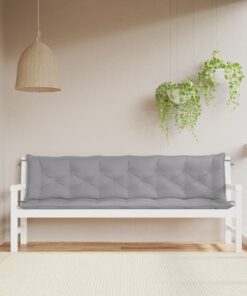 vidaXL Garden Bench Cushions 2pcs Grey 200x50x7cm Oxford Fabric