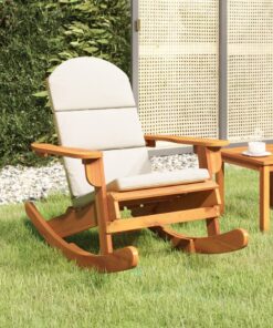 vidaXL Adirondack Rocking Chair with Cushions Solid Wood Acacia