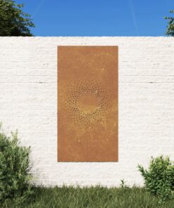 vidaXL Garden Wall Decoration 105x55 cm Corten Steel Sun Design