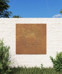 vidaXL Garden Wall Decoration 55x55 cm Corten Steel Sun Design