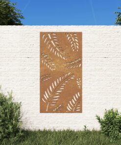 vidaXL Garden Wall Decoration 105x55 cm Corten Steel Leaf Design