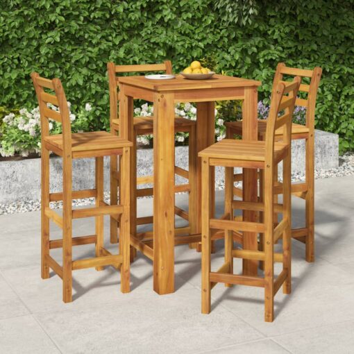 vidaXL 5 Piece Garden Bar Set Solid Wood  Acacia