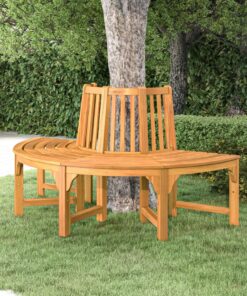 vidaXL Half Round Tree Bench Ø160 cm Solid Wood Eucalyptus