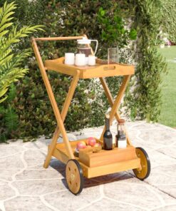 vidaXL Tea Trolley 54x87x90 cm Solid Wood Acacia