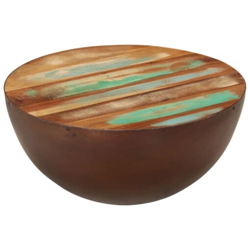 vidaXL Bowl-shaped Coffee Table Ø50x24.5 cm Solid Wood Reclaimed