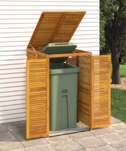 vidaXL Single Garbage Bin Shed 70x89x117 cm Solid Wood Acacia