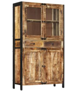 vidaXL Highboard 100x40x175 cm Solid Rough Wood Mango
