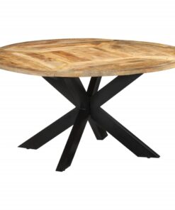 vidaXL Dining Table Ø150x76 cm Solid Rough Wood Mango