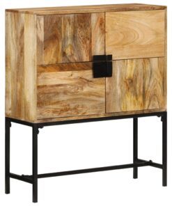 vidaXL Highboard 80x30x95 cm Solid Rough Wood Mango