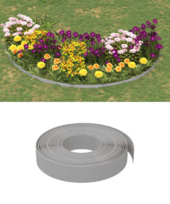 vidaXL Garden Edgings 2 pcs Grey 10 m 10 cm Polyethylene