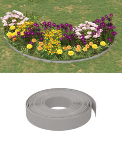 vidaXL Garden Edgings 5 pcs Grey 10 m 10 cm Polyethylene