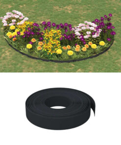 vidaXL Garden Edgings 2 pcs Black 10 m 10 cm Polyethylene