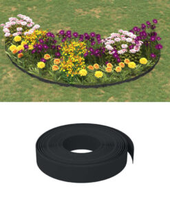 vidaXL Garden Edgings 3 pcs Black 10 m 10 cm Polyethylene