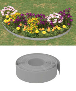 vidaXL Garden Edgings 2 pcs Grey 10 m 15 cm Polyethylene