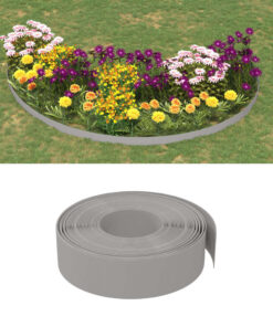 vidaXL Garden Edgings 3 pcs Grey 10 m 15 cm Polyethylene