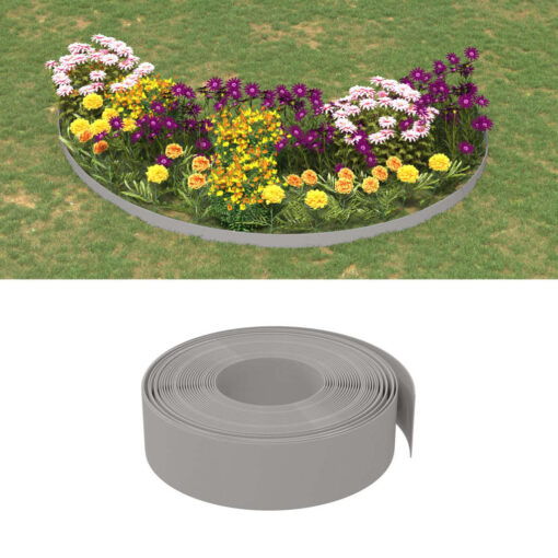 vidaXL Garden Edgings 3 pcs Grey 10 m 15 cm Polyethylene