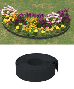 vidaXL Garden Edgings 2 pcs Black 10 m 15 cm Polyethylene