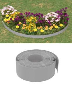 vidaXL Garden Edgings 3 pcs Grey 10 m 20 cm Polyethylene