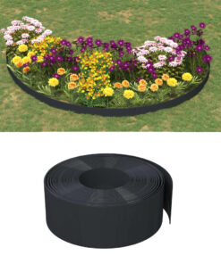 vidaXL Garden Edgings 5 pcs Black 10 m 20 cm Polyethylene