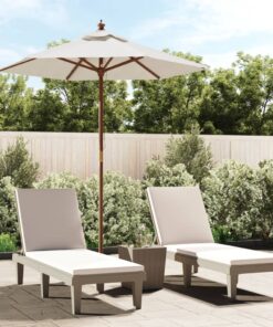 vidaXL Garden Parasol with Wooden Pole Sand 196x231 cm