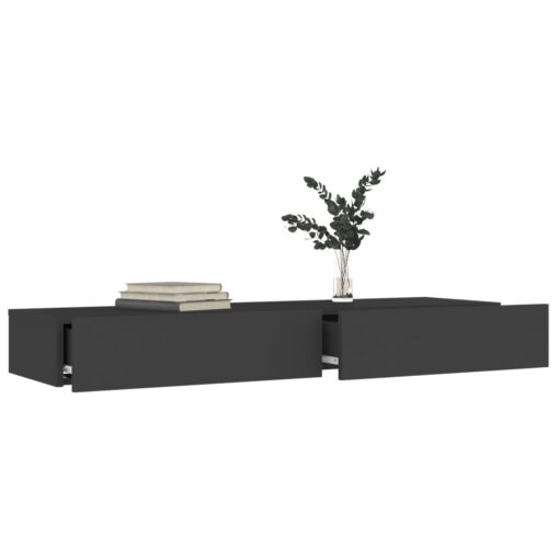 vidaXL TV Cabinet with LED Lights Grey 120x35x15.5 cm - Image 2