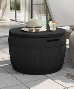 vidaXL 3-in-1 Garden Storage Box Black Polypropylene