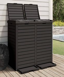 vidaXL Outdoor Garbage Bin Black 78x41x86 cm Polypropylene