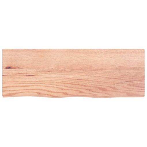 Wall Shelf Light Brown 80x30x(2-4) cm Treated Solid Wood Oak - Image 2