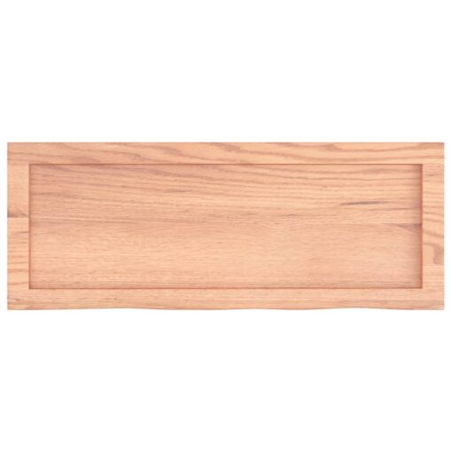 Wall Shelf Light Brown 80x30x(2-4) cm Treated Solid Wood Oak - Image 3