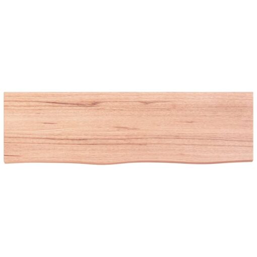 Wall Shelf Light Brown 100x30x2 cm Treated Solid Wood Oak - Image 2