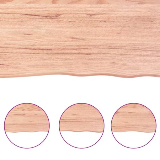 Wall Shelf Light Brown 100x30x2 cm Treated Solid Wood Oak - Image 3
