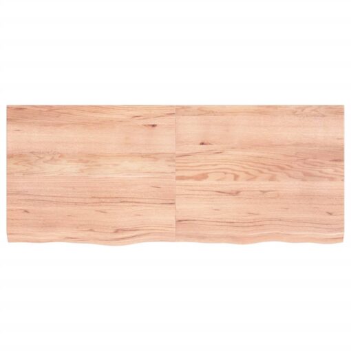 Wall Shelf Light Brown 120x50x(2-4) cm Treated Solid Wood Oak - Image 2