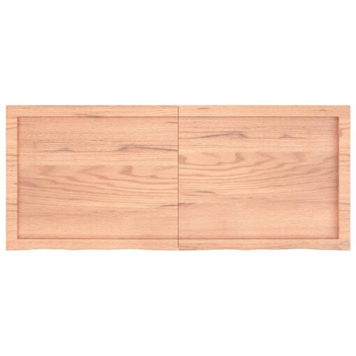Wall Shelf Light Brown 120x50x(2-4) cm Treated Solid Wood Oak - Image 3