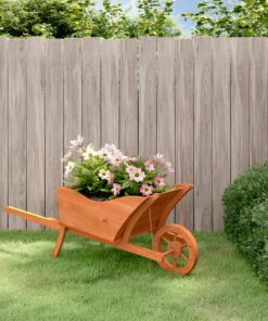 vidaXL Wheelbarrow Planter 128x45.5x43 cm Solid Wood Fir