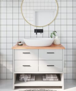 vidaXL Bathroom Countertop Light Brown 100x50x2 cm Treated Solid Wood