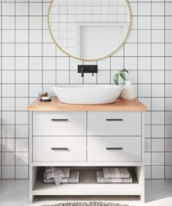 vidaXL Bathroom Countertop Light Brown 100x50x(2-4)cm Treated Solid Wood