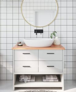 vidaXL Bathroom Countertop Light Brown 100x60x2 cm Treated Solid Wood